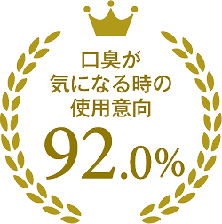 口臭が気になる時の使用意向92.0％
